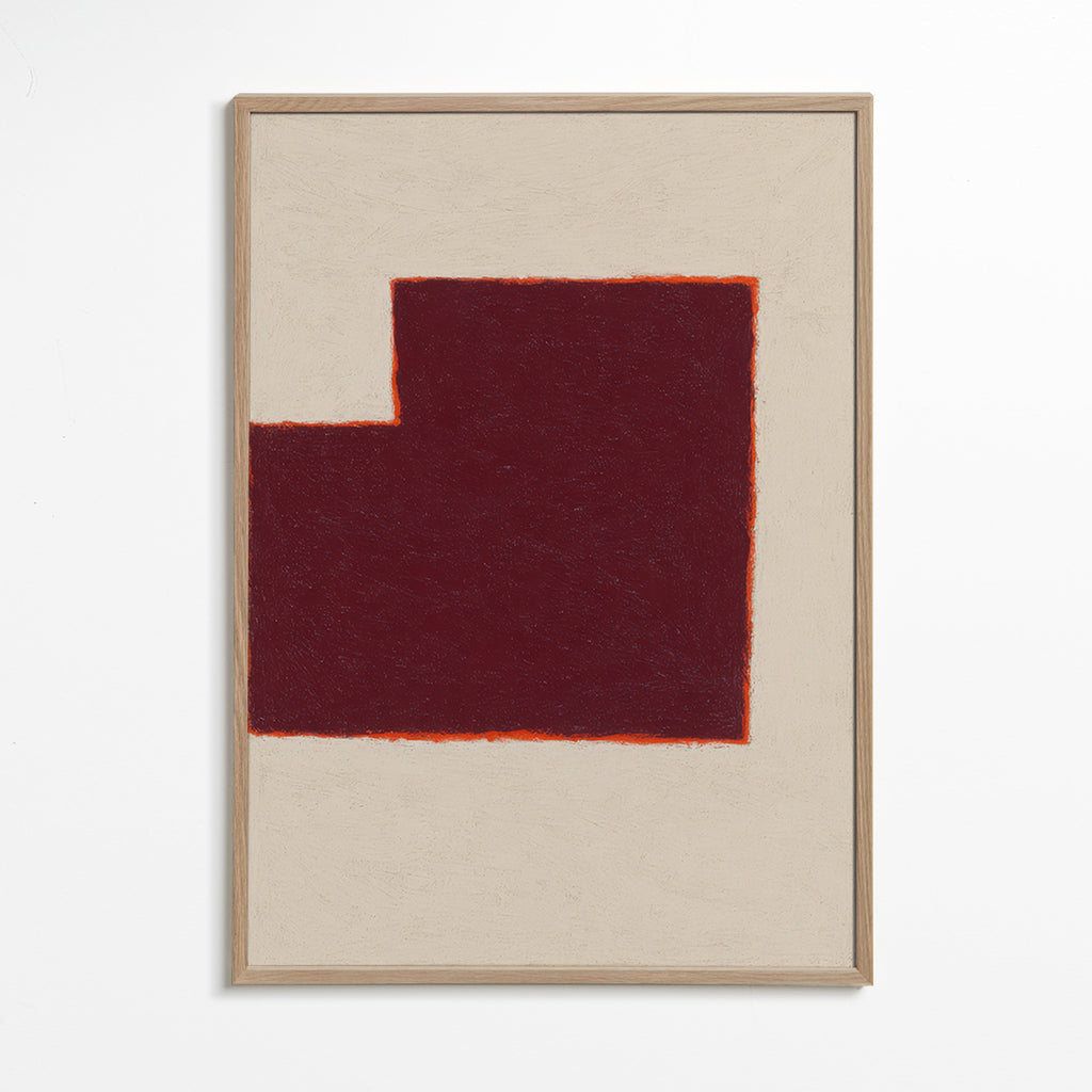 Abstrakt billede bordeaux geometrisk blok – Oak Frame
