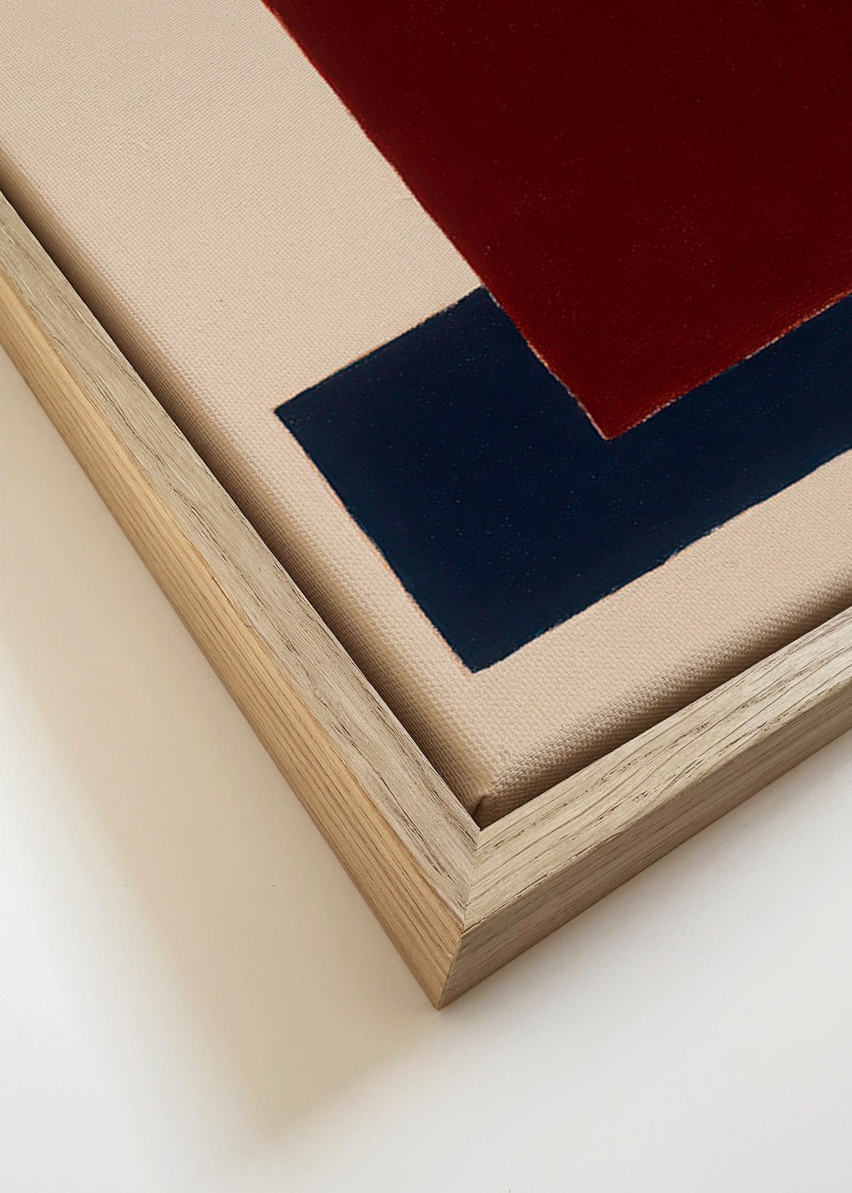 Geometrisk maleri med overlappende rektangler – Canvas detail