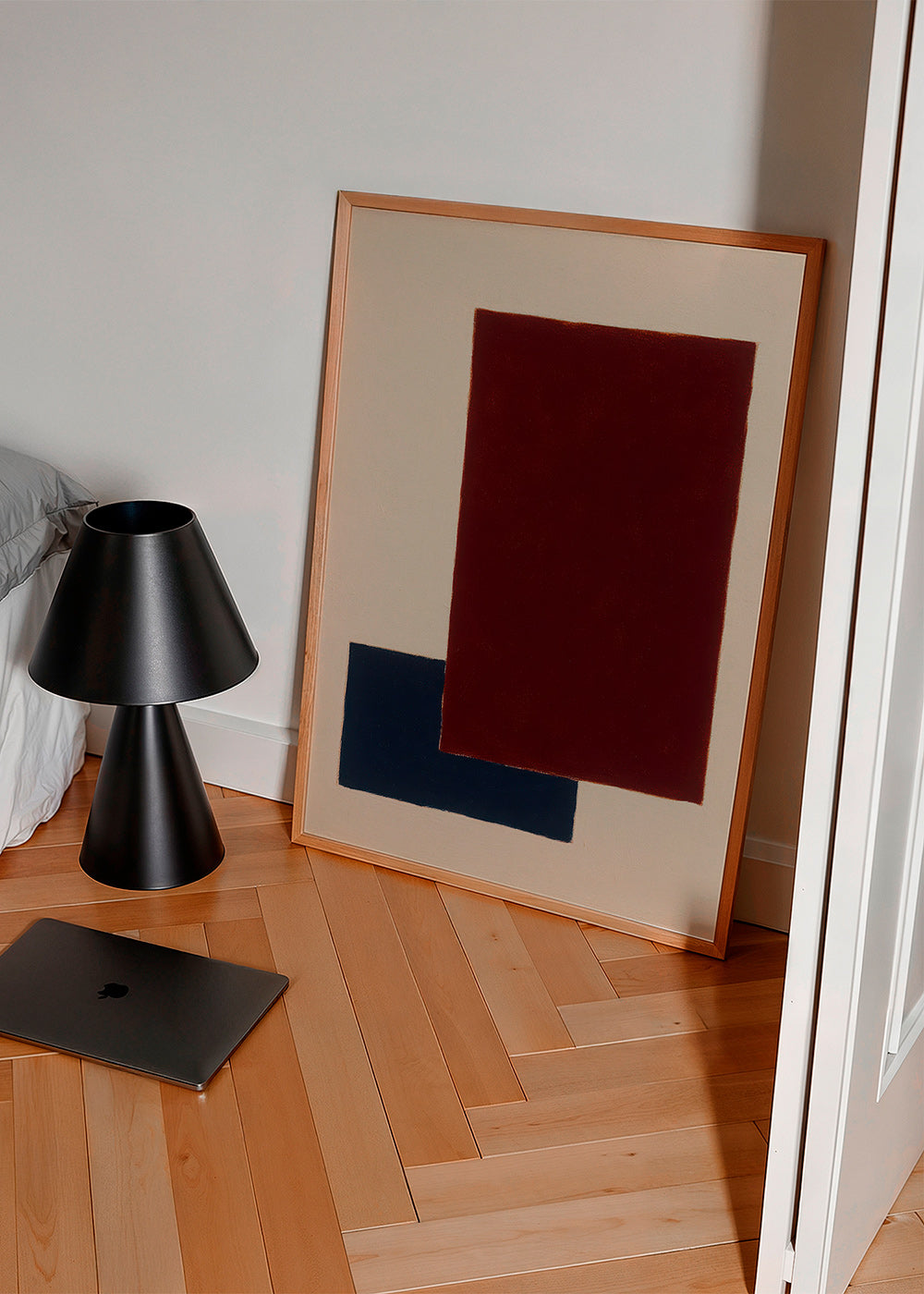 Geometrisk maleri med overlappende rektangler – Product2