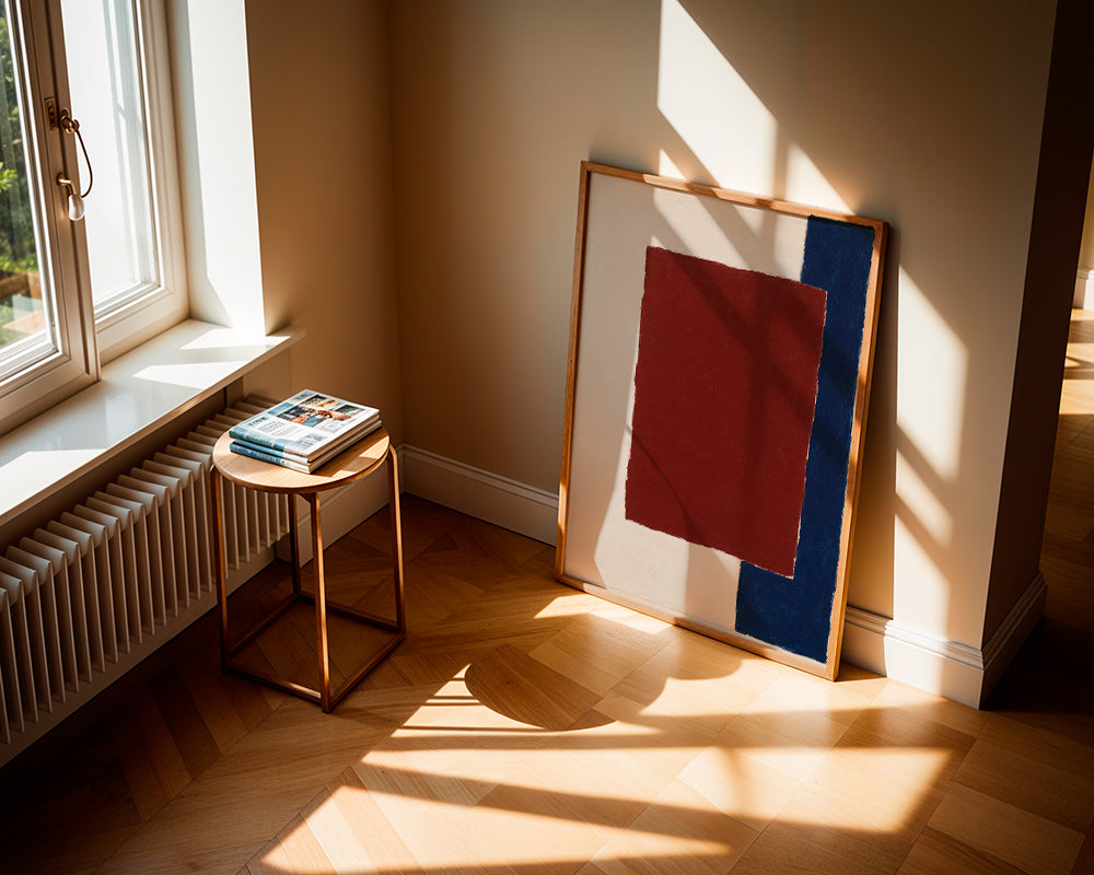 Abstrakt billede med bordeaux rektangel – Product1