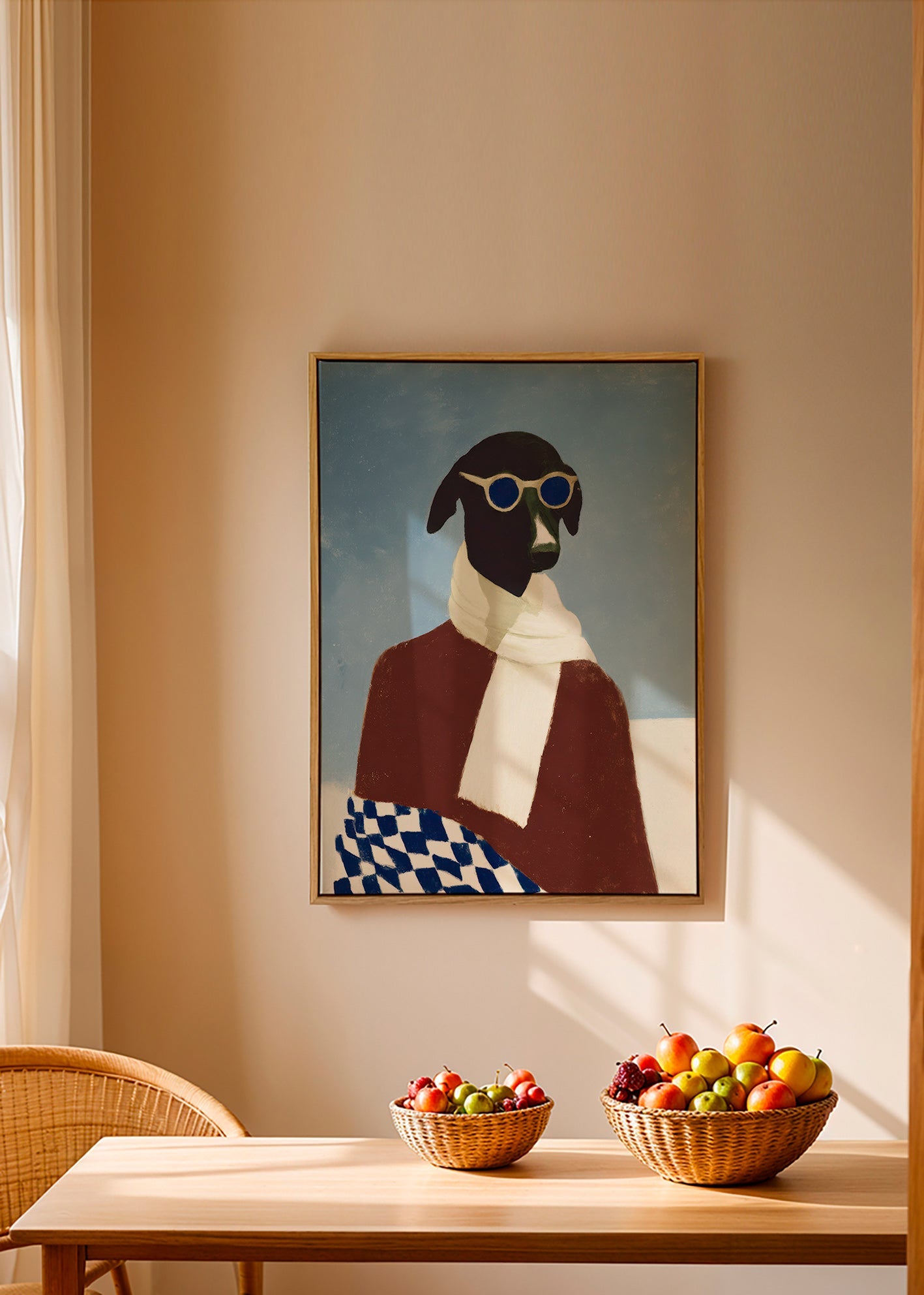 Plakat hund med vinterskjerf – Canvas1