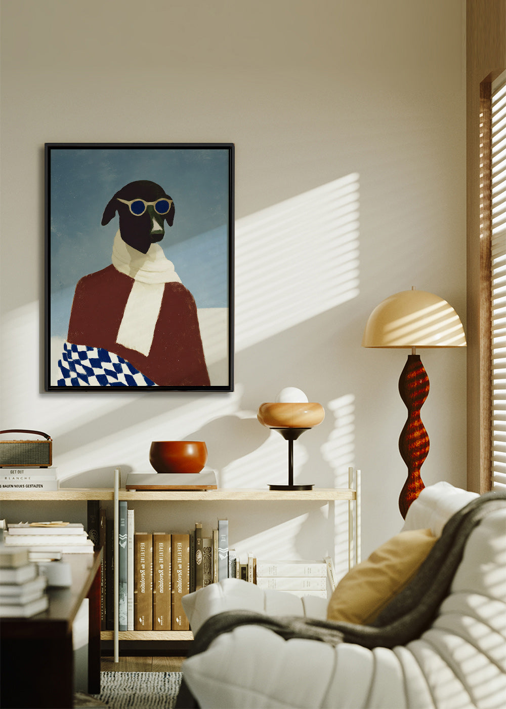 Plakat hund med vinterskjerf – Canvas2