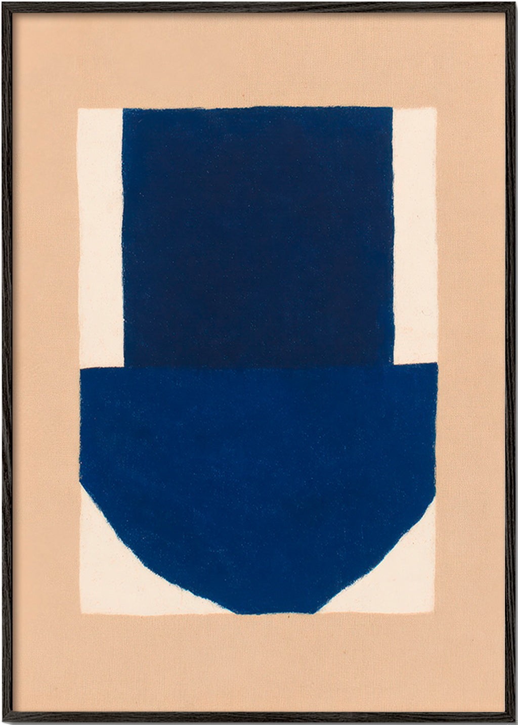 Geometrisk billede med navy blok – Black Frame