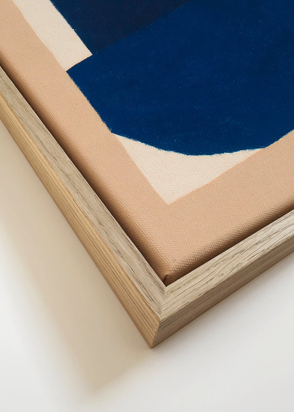 Geometrisk billede med navy blok – Canvas detail