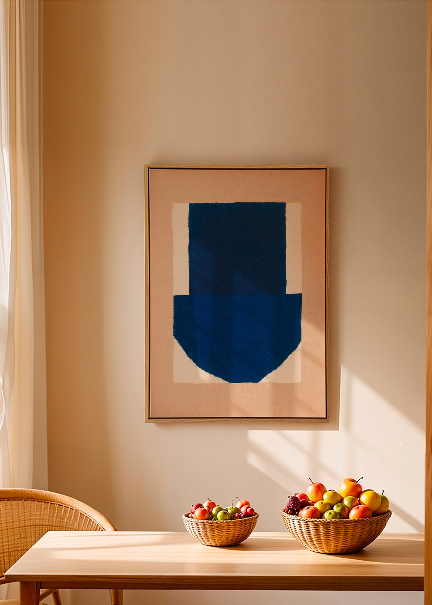 Geometrisk billede med navy blok – Canvas1