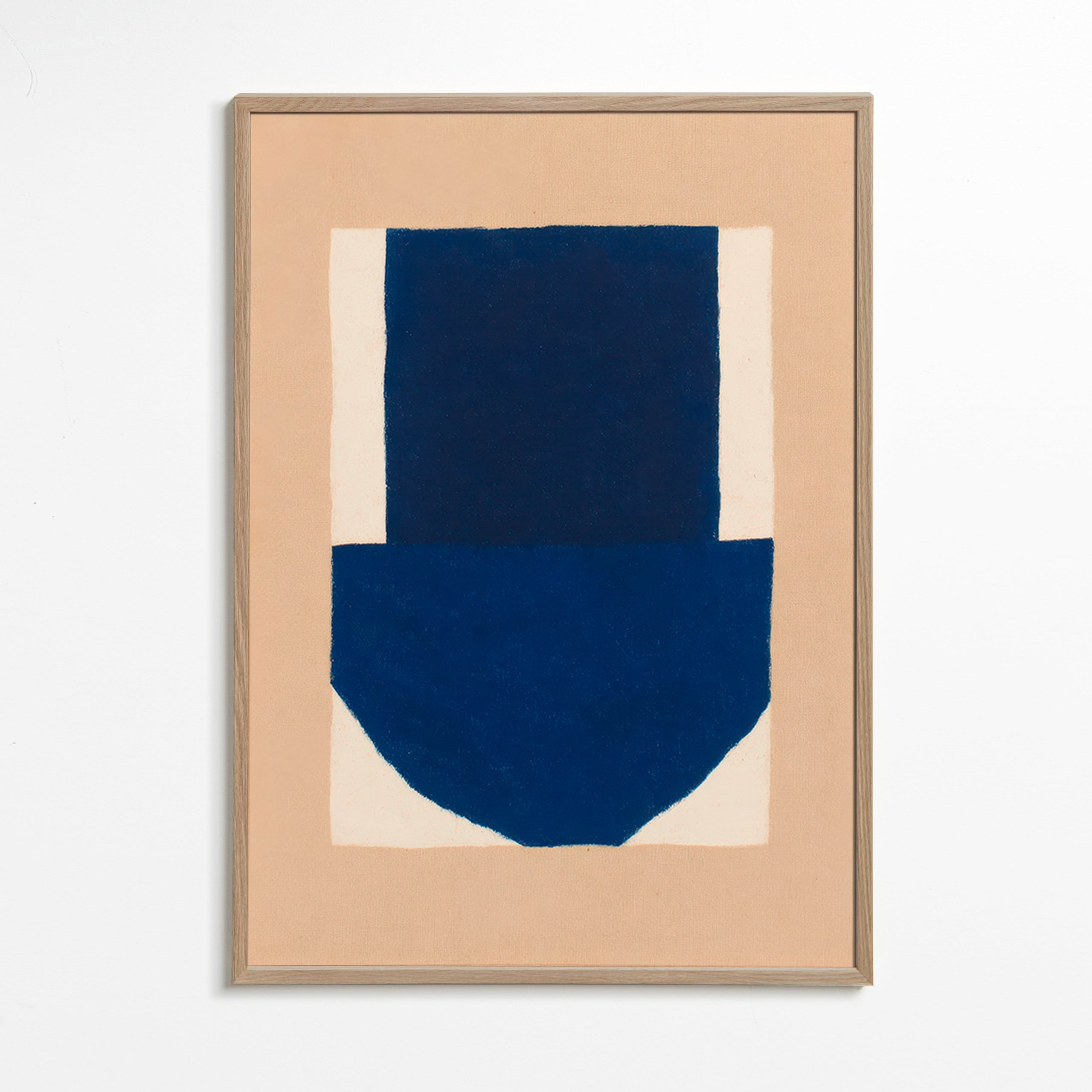 Geometrisk billede med navy blok – Oak Frame