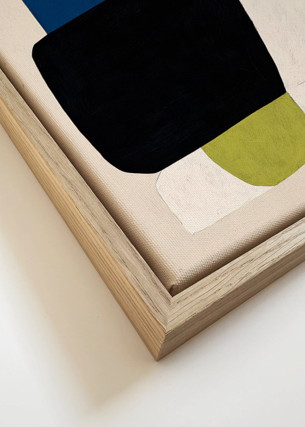 Abstrakt billede med stablede farveblokke – Canvas detail
