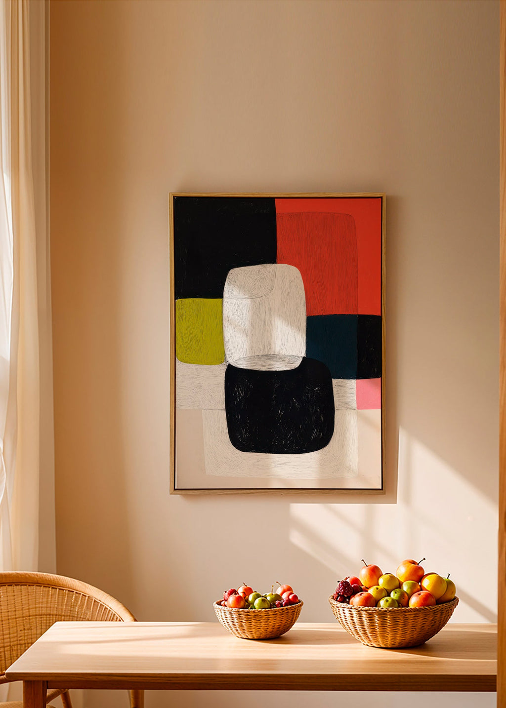 Geometrisk billede med farveblokke – Canvas1