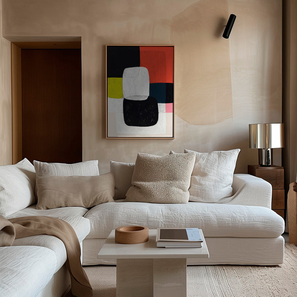 Geometrisk billede med farveblokke – Canvas2