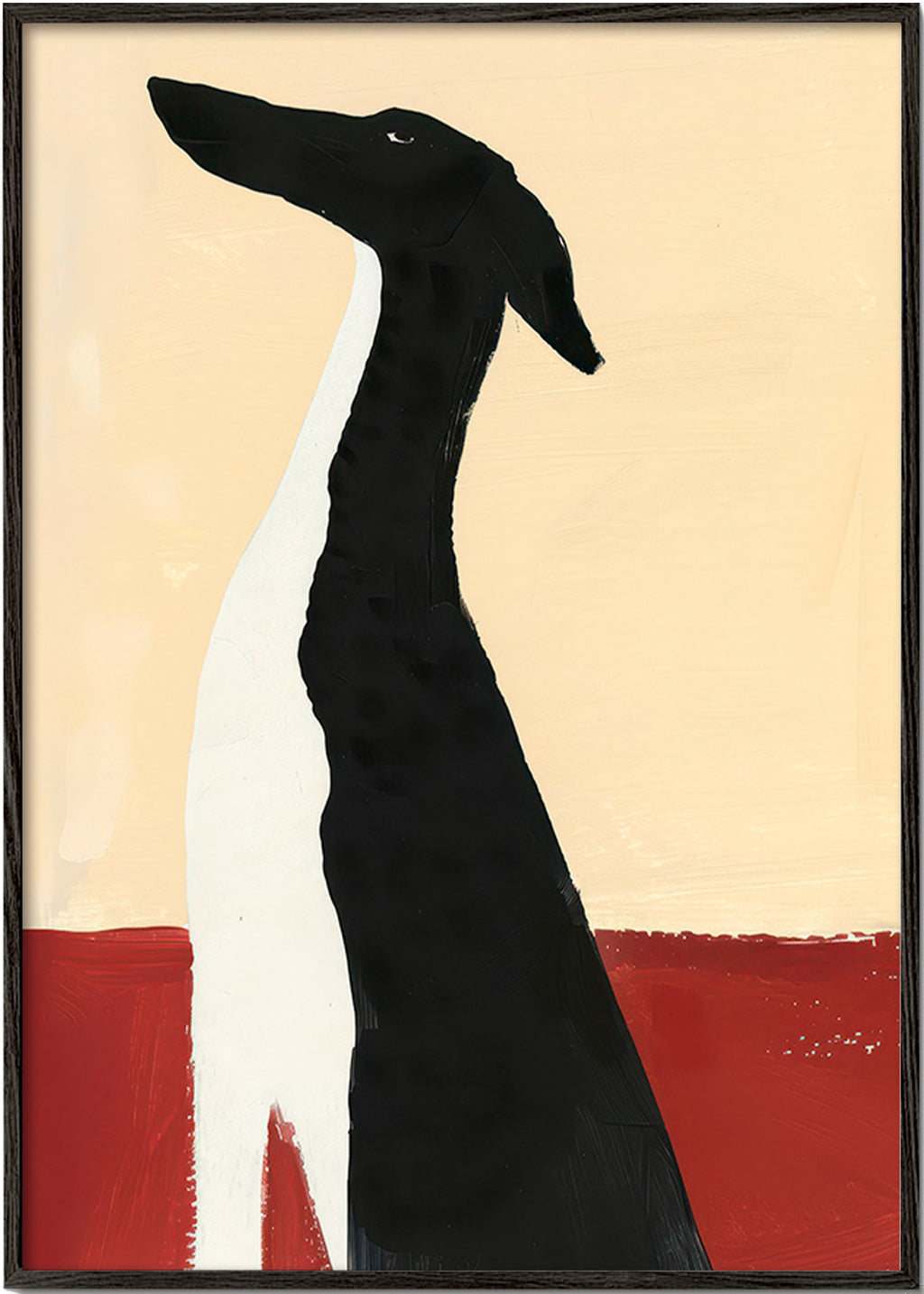 Elegant galgo i minimalistisk komposition – Black Frame