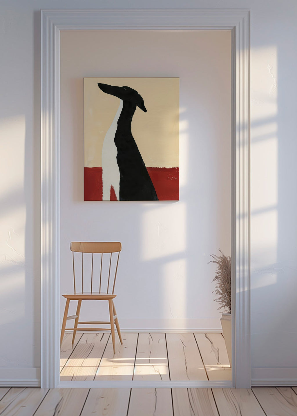 Elegant galgo i minimalistisk komposition – Canvas