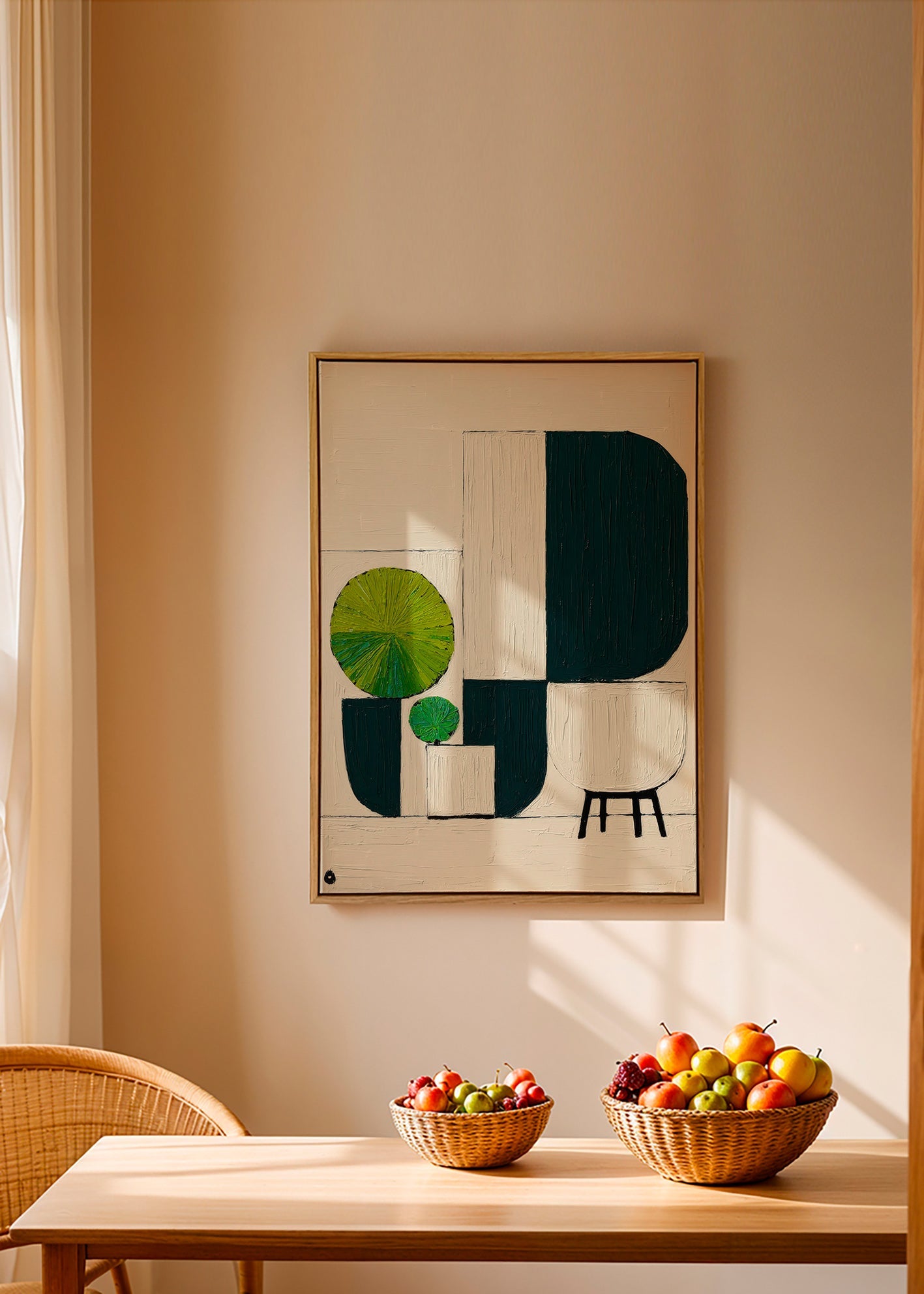 Botanisk plakat med geometriske bladmotiver – Canvas2