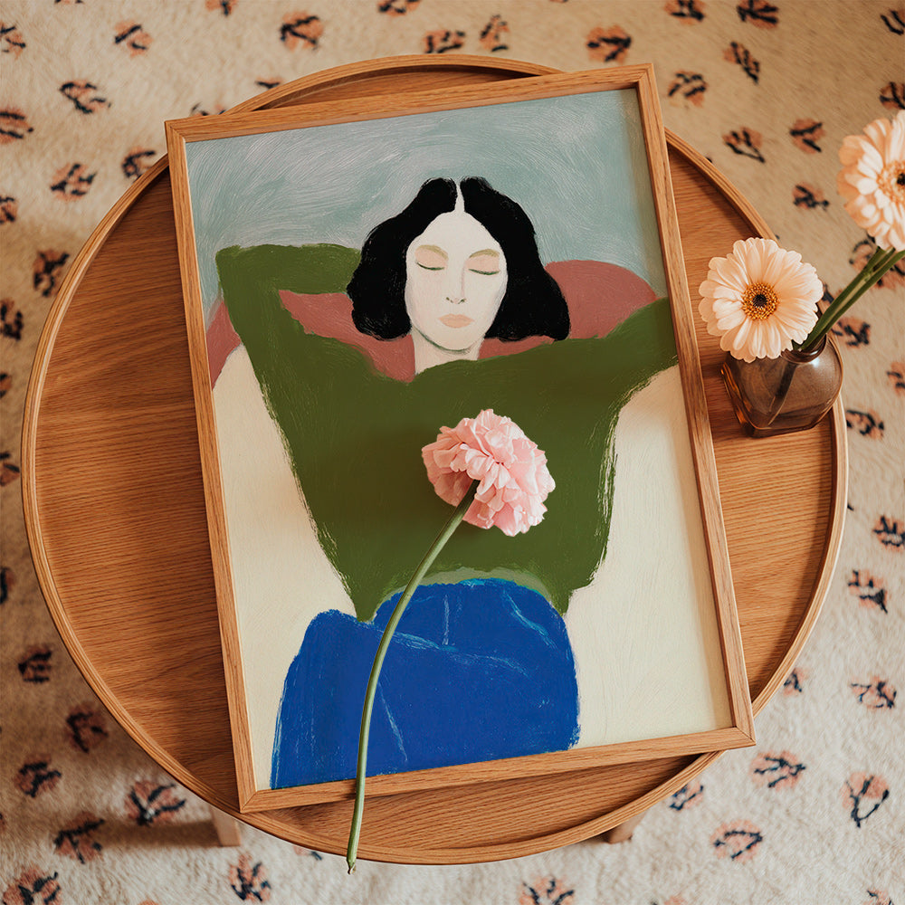 Liggende illustration med grøn sweater – Product1