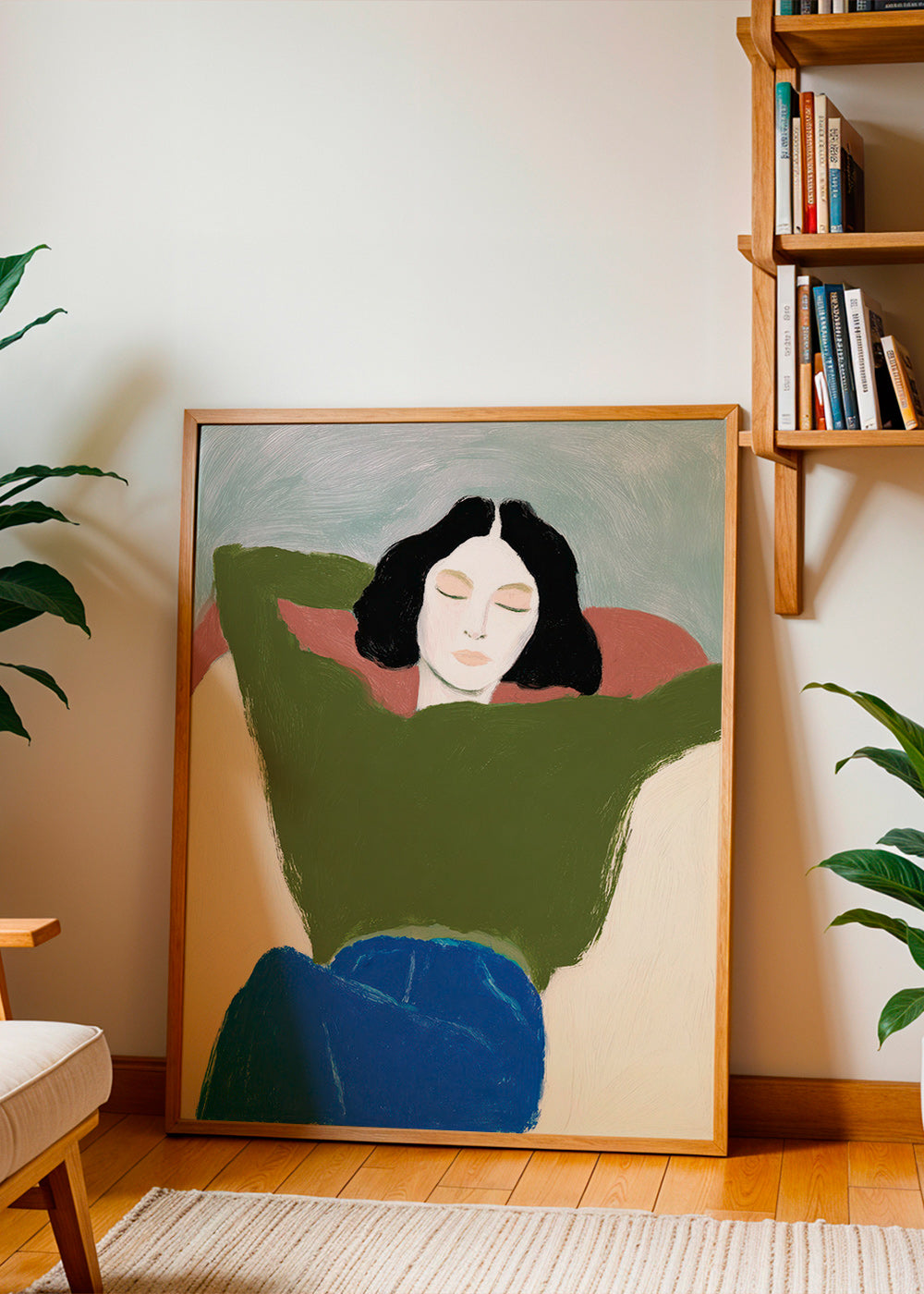 Liggende illustration med grøn sweater – Product2