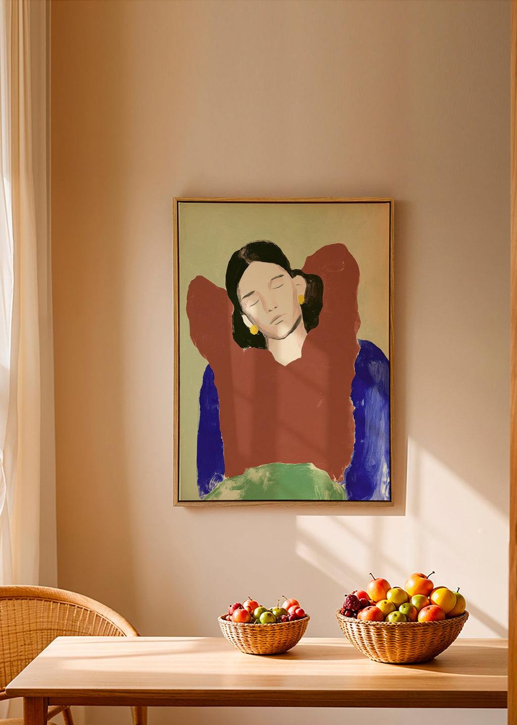Illustration af liggende figur med roligt udtryk – Canvas2