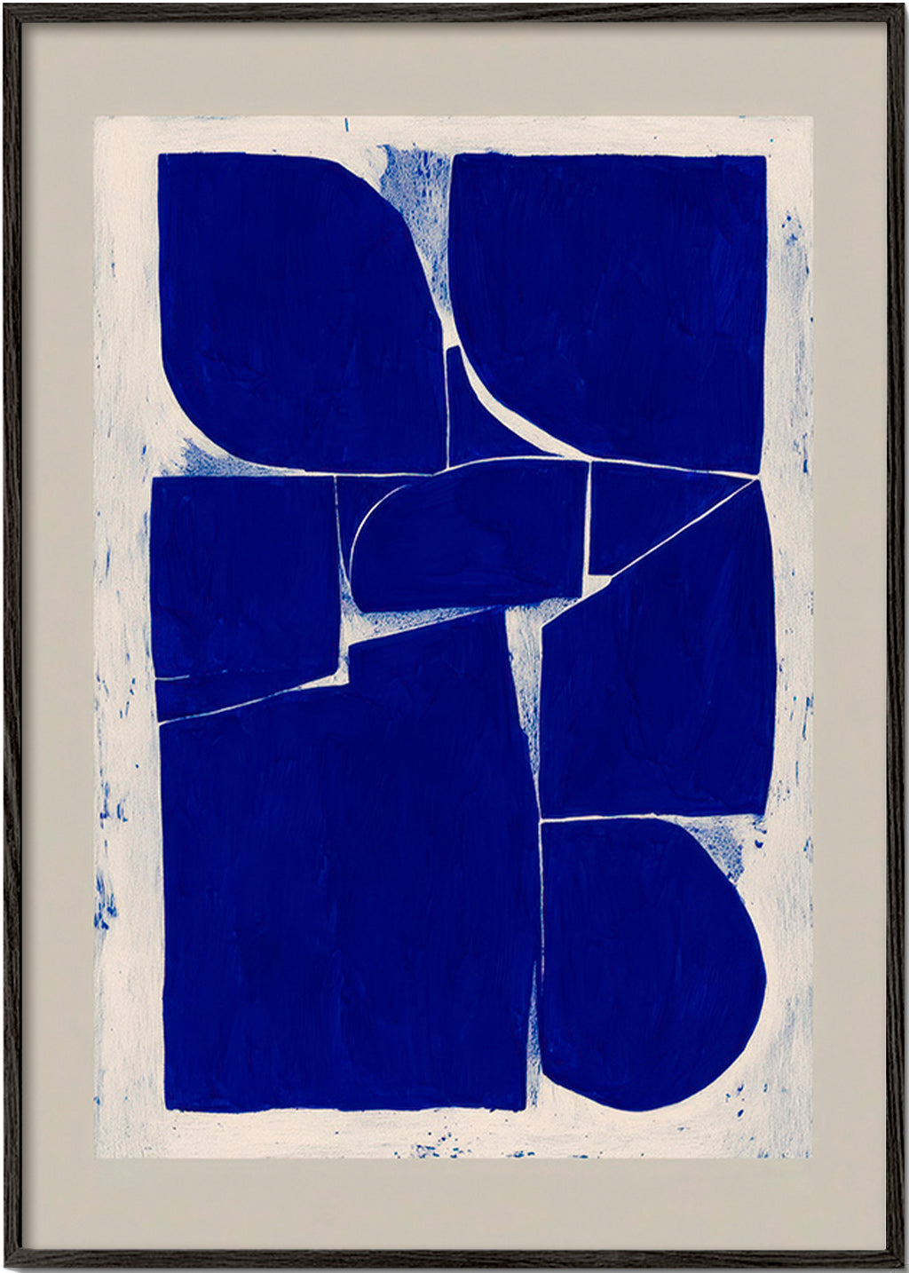 Geometrisk kunst indigo blokke – Black Frame