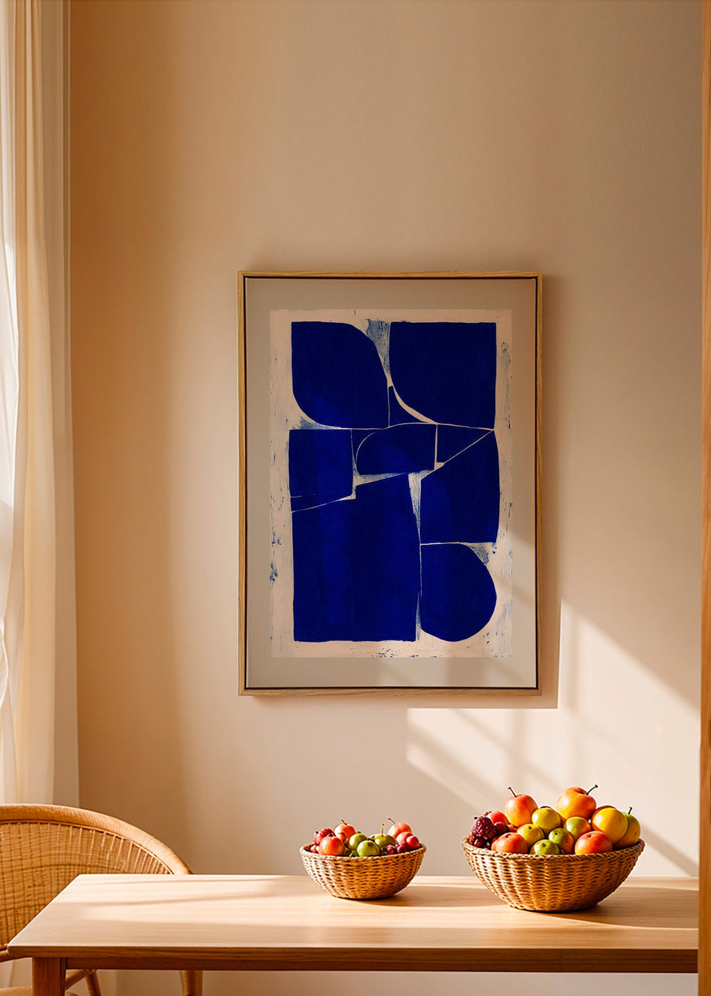 Geometrisk kunst indigo blokke – Canvas1