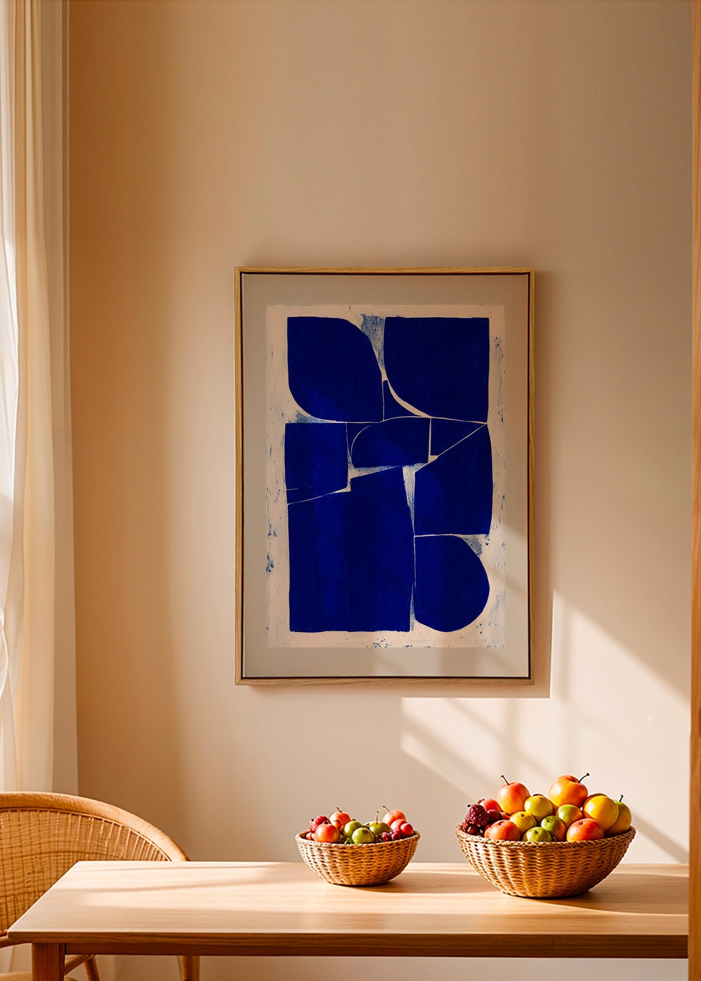 Geometrisk kunst indigo blokke – Canvas1