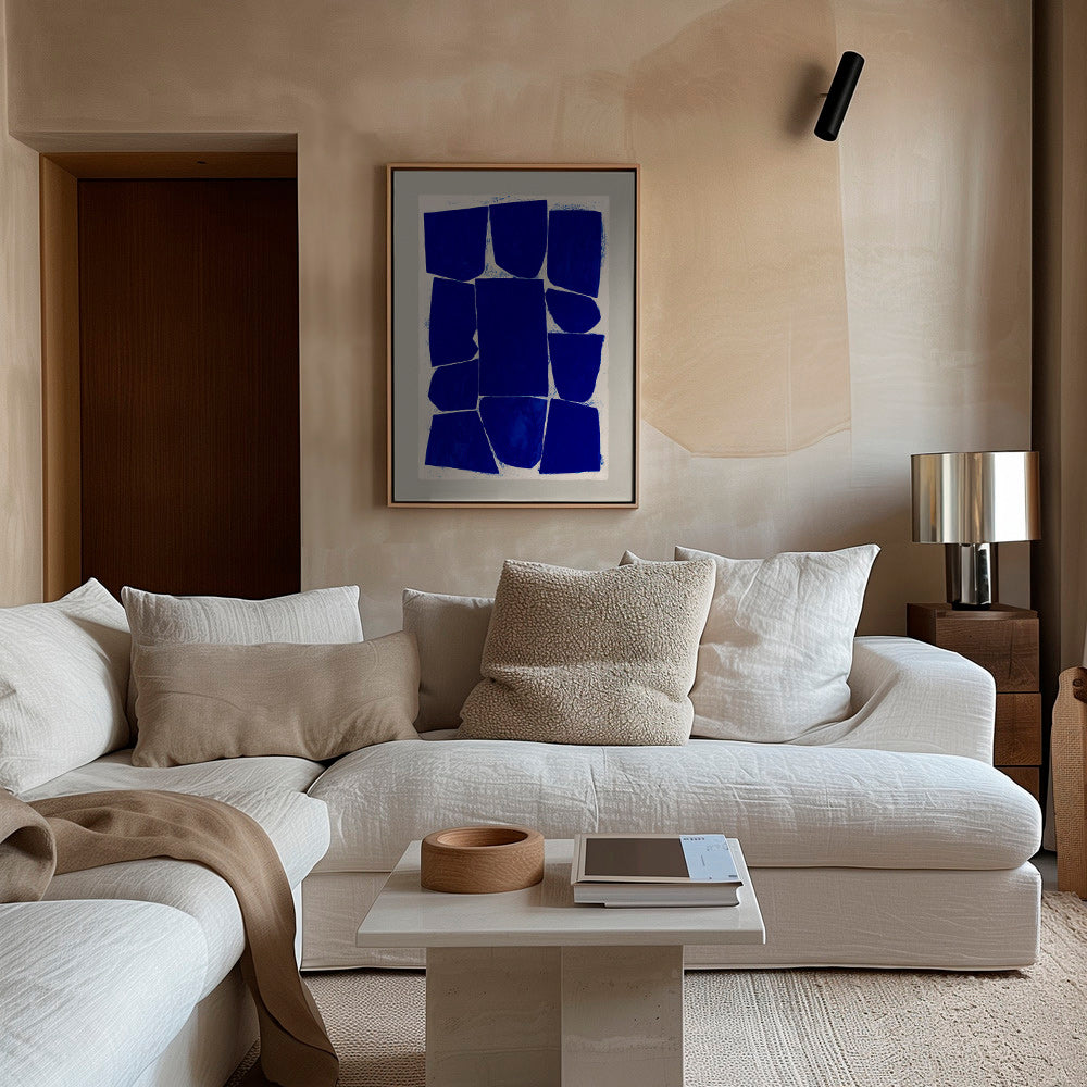 Abstrakt kunst med blå blokke – Canvas1