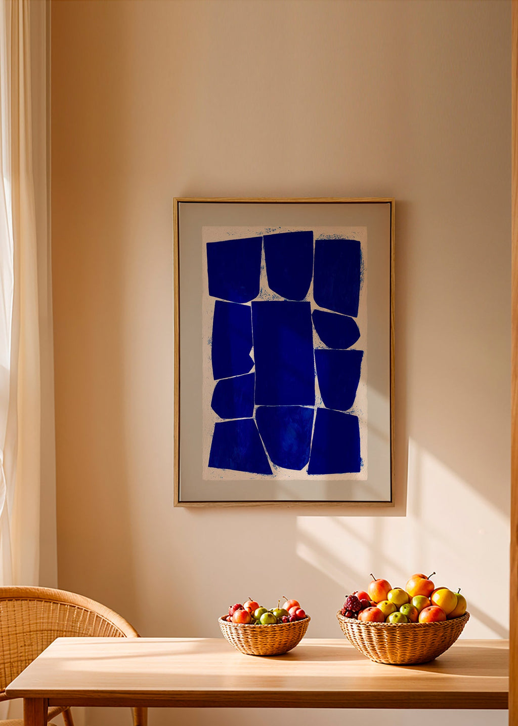 Abstrakt kunst med blå blokke – Canvas2