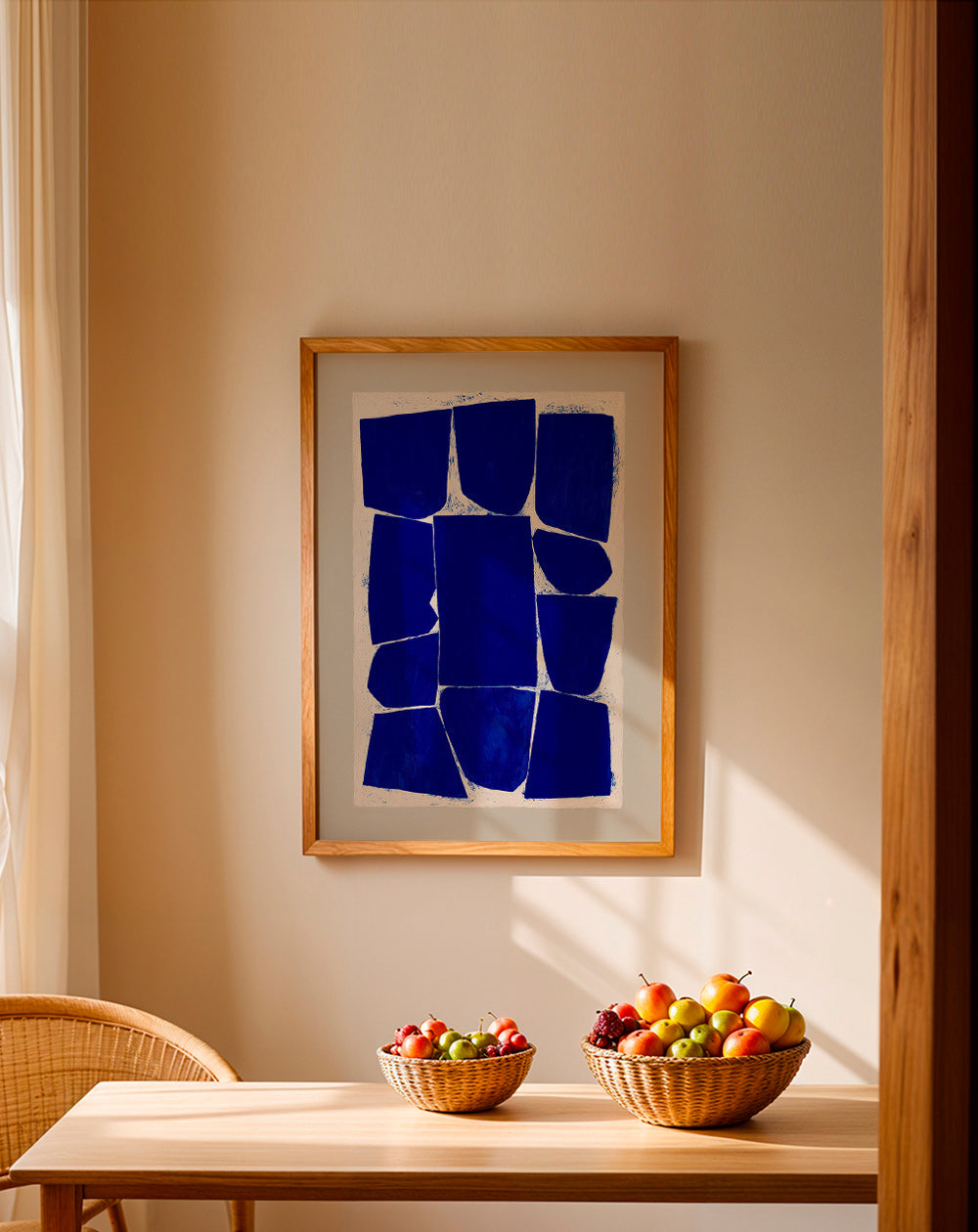 Abstrakt kunst med blå blokke – Product2