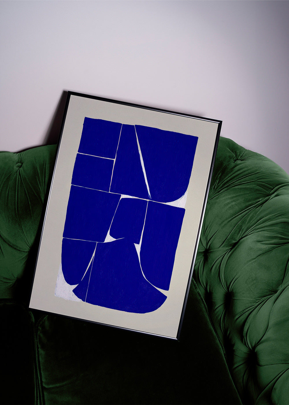 Geometrisk plakat i indigo med organiske blokke – Product3