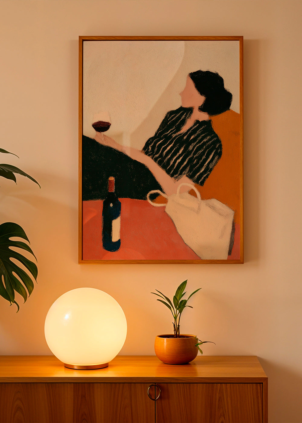 Køkkenkunst kvinde med vinglas – Product2