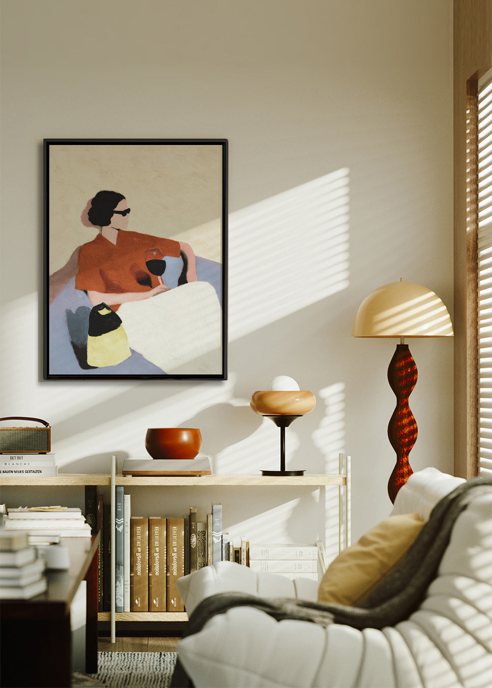 Køkkenkunst kvinde med vinglas – Canvas1