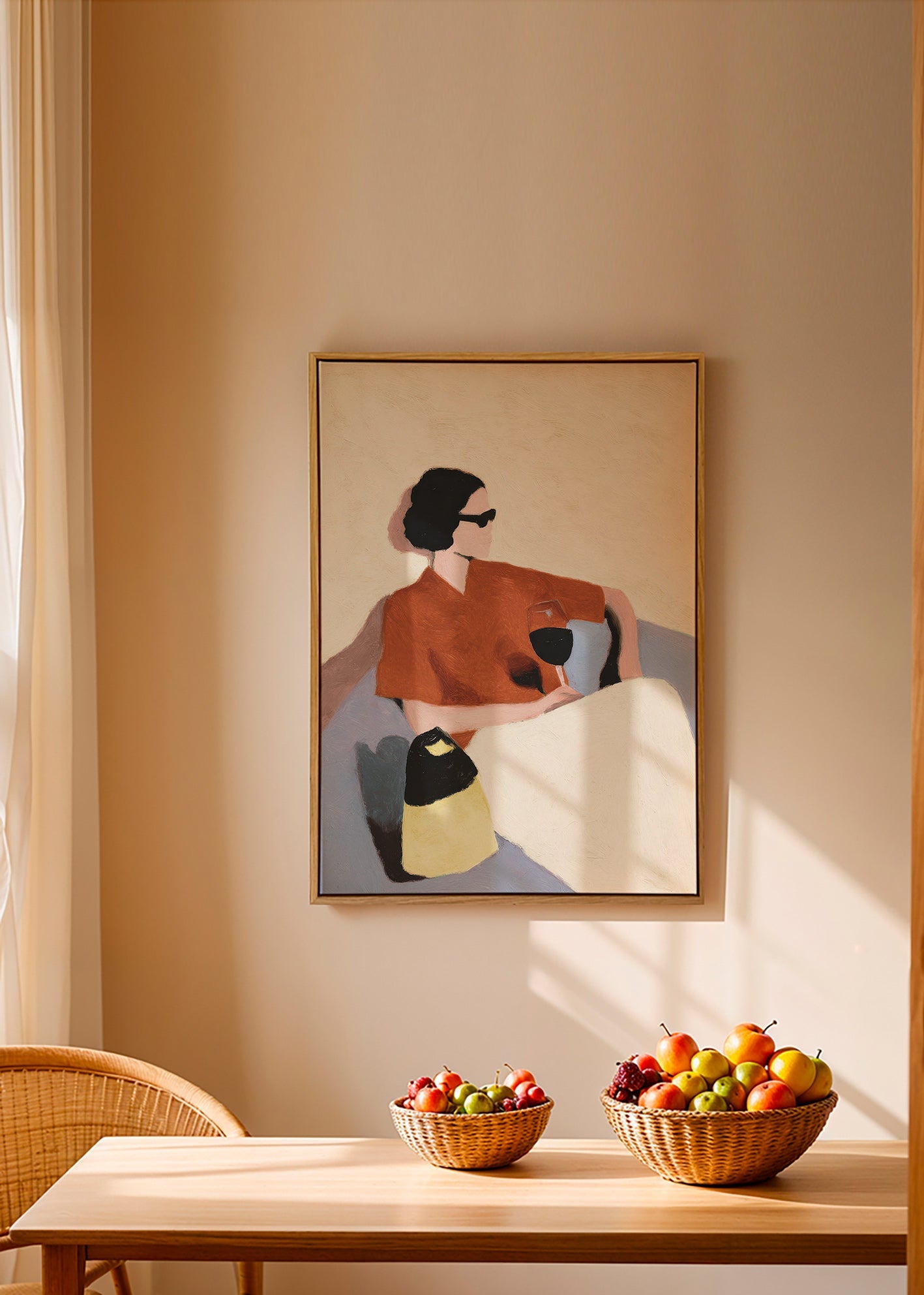 Køkkenkunst kvinde med vinglas – Canvas2