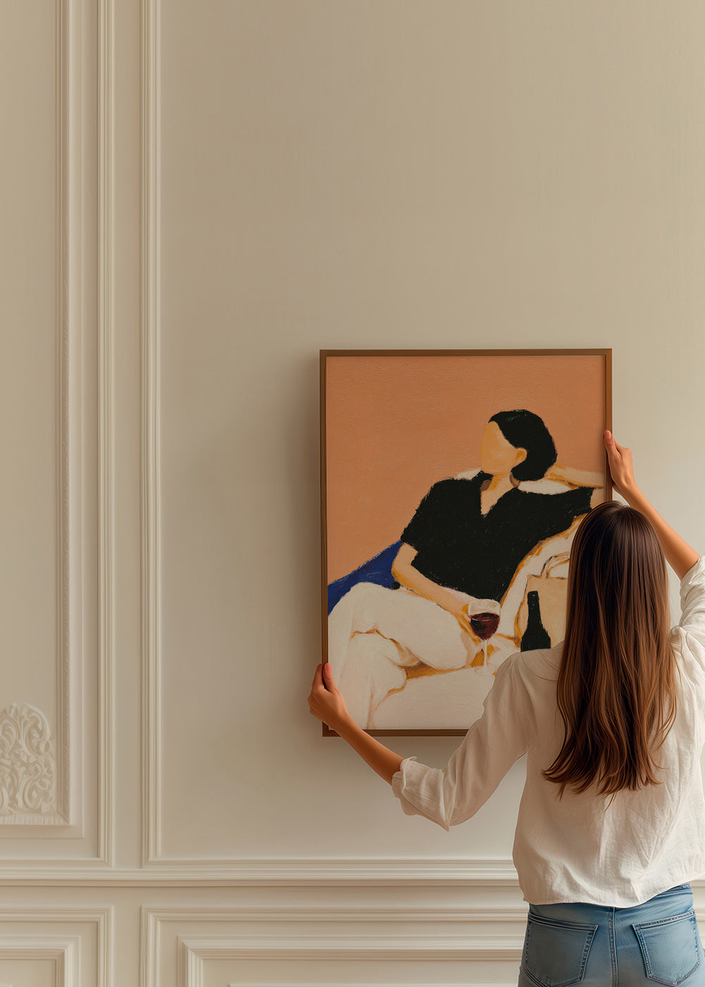 Køkkenkunst: afslappet kvinde med vinglas – Product2