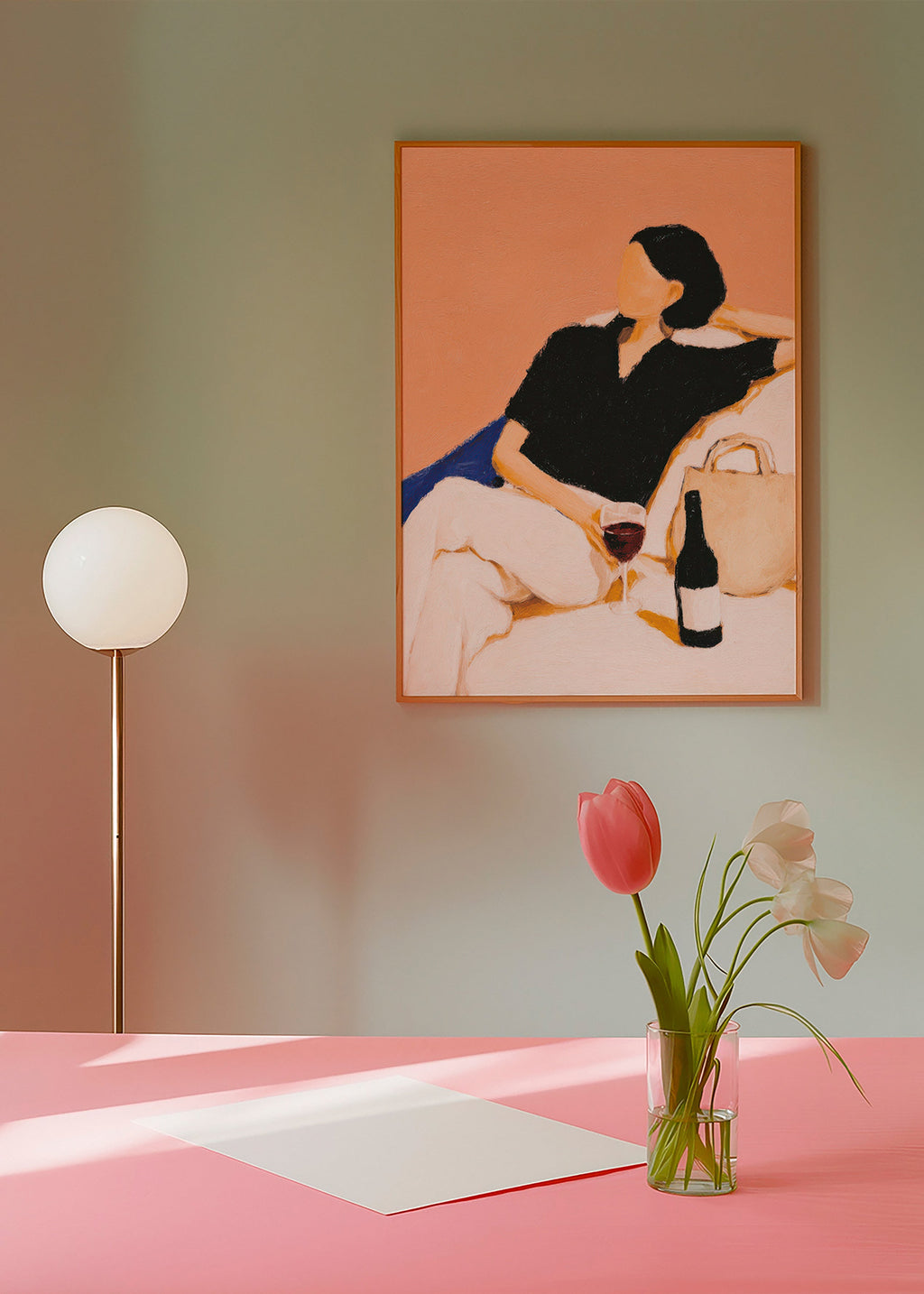 Køkkenkunst: afslappet kvinde med vinglas – Product3