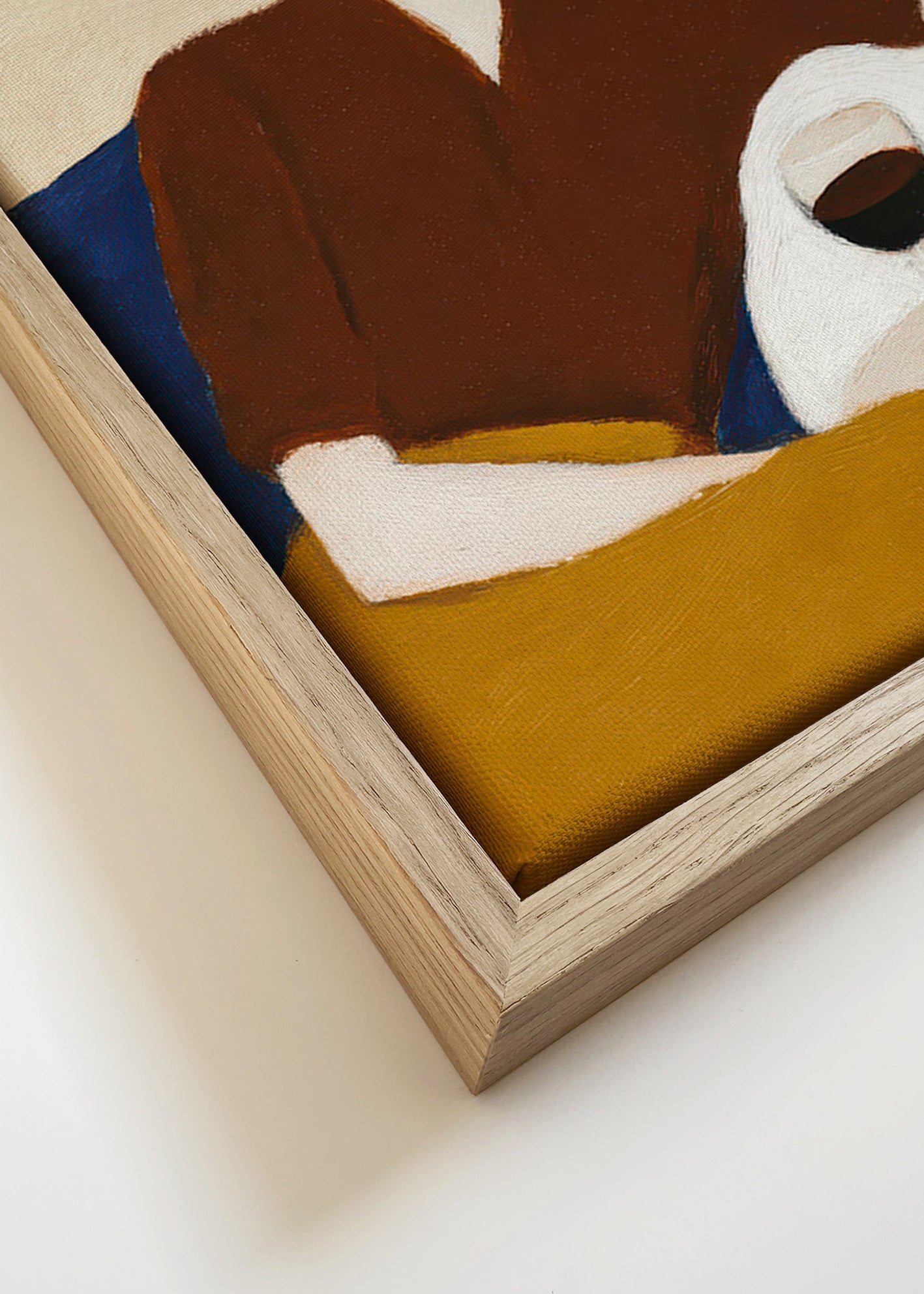 Køkkenkunst med figur og vinglas – Canvas detail