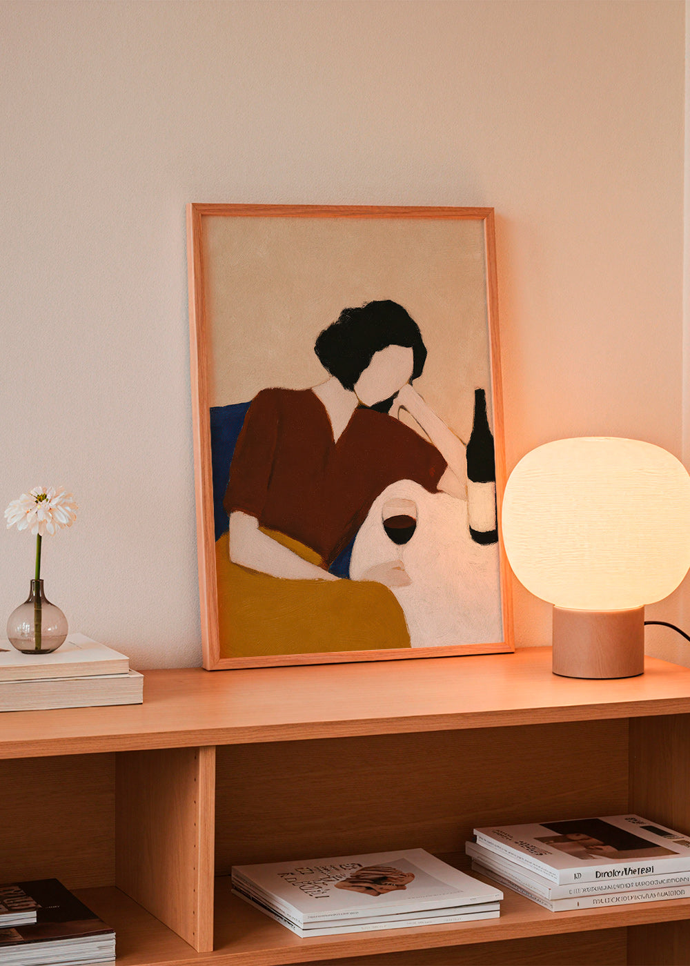 Køkkenkunst med figur og vinglas – Product2
