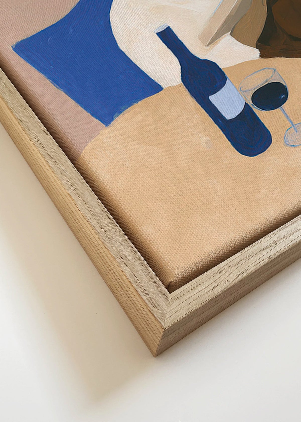 Køkkenkunst: læser med vinglas – Canvas detail