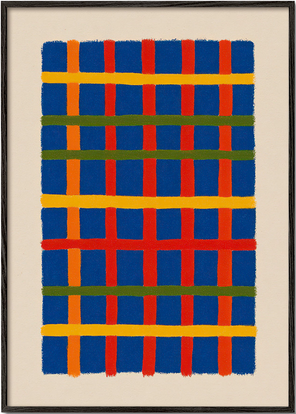 Geometrisk kunst farverist vertikal – Black Frame