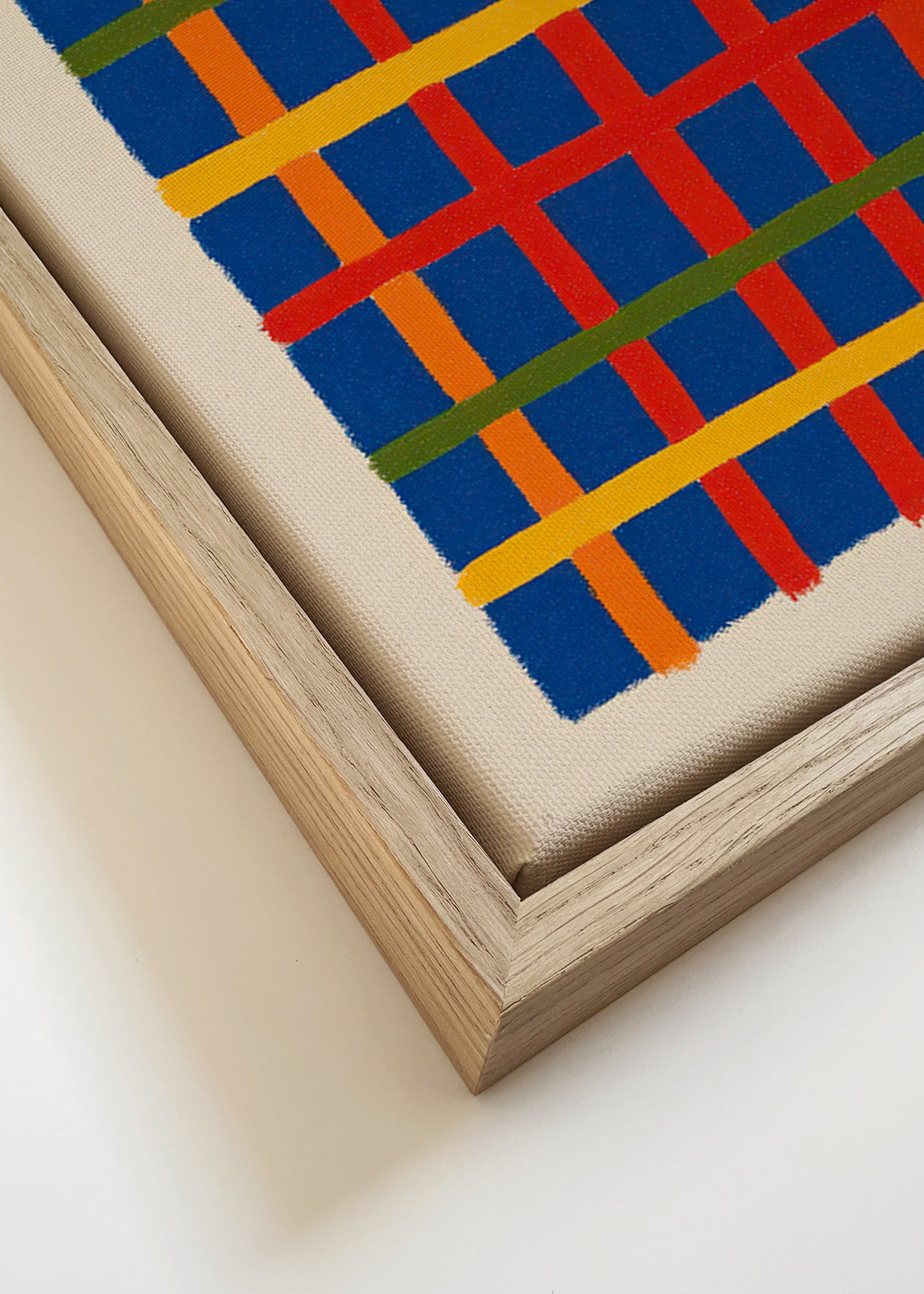 Geometrisk kunst farverist vertikal – Canvas detail