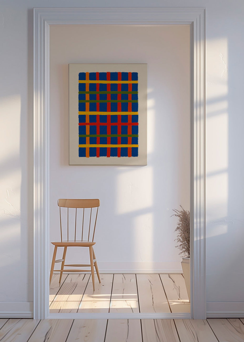 Geometrisk kunst farverist vertikal – Canvas
