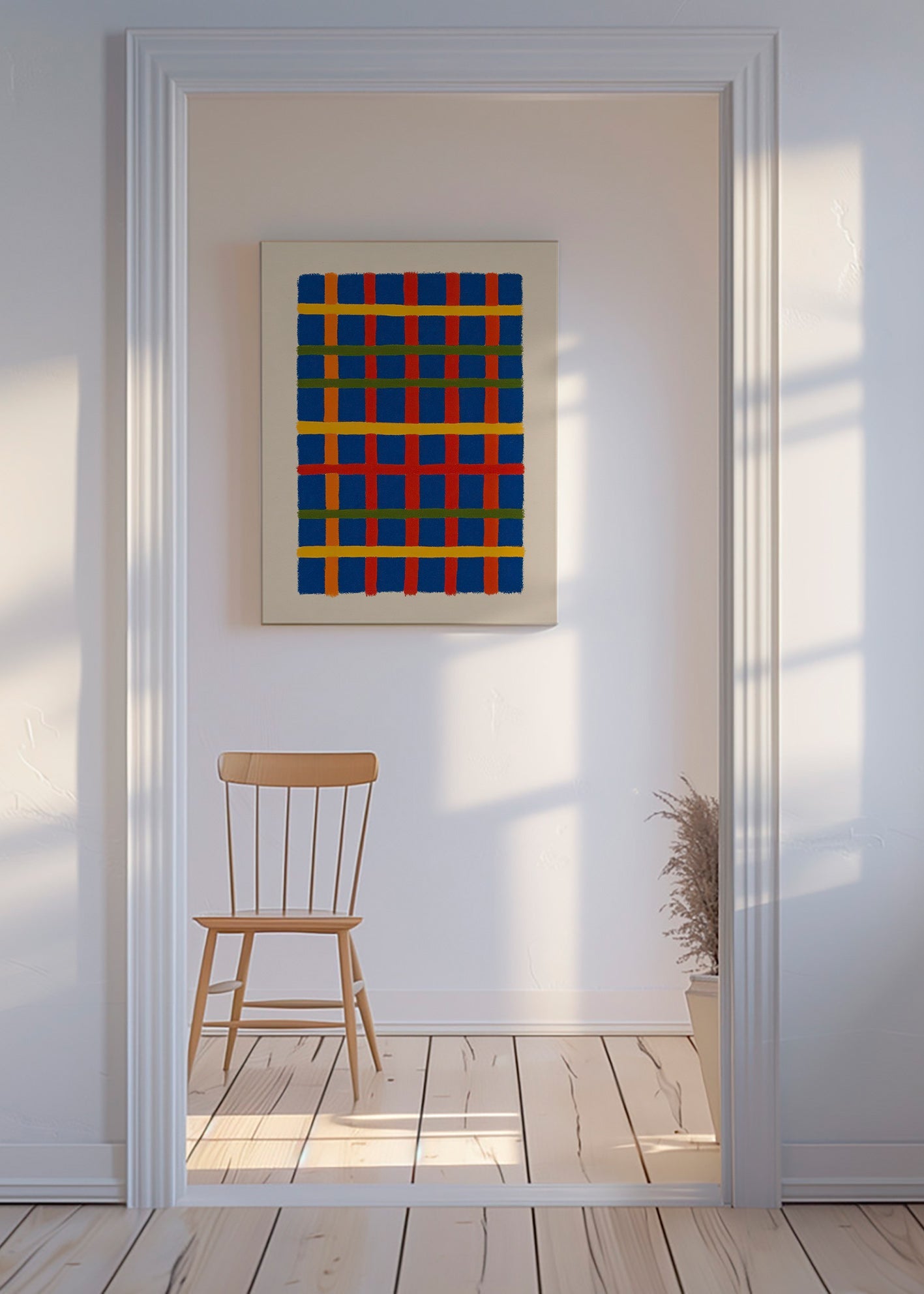 Geometrisk kunst farverist vertikal – Canvas
