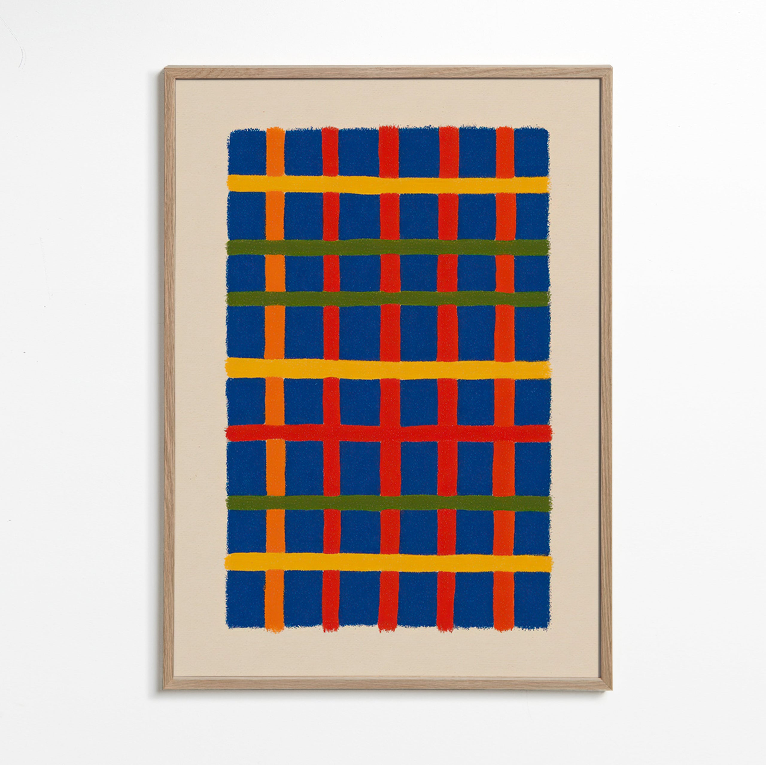 Geometrisk kunst farverist vertikal – Oak Frame
