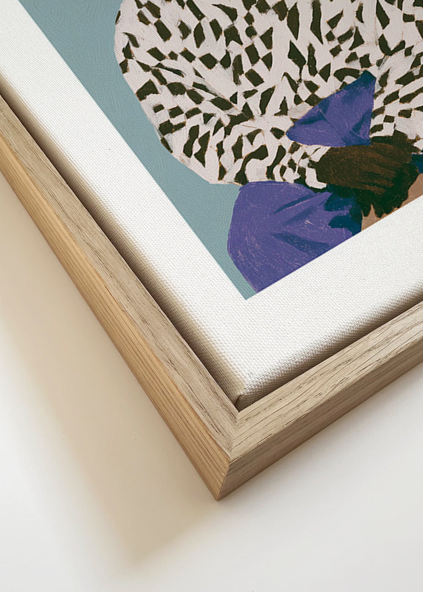 Illustration af siddende figur i mønstret skjorte – Canvas detail