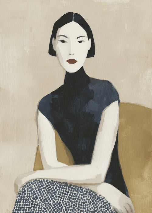 High Neck Elegance - Unframed art print