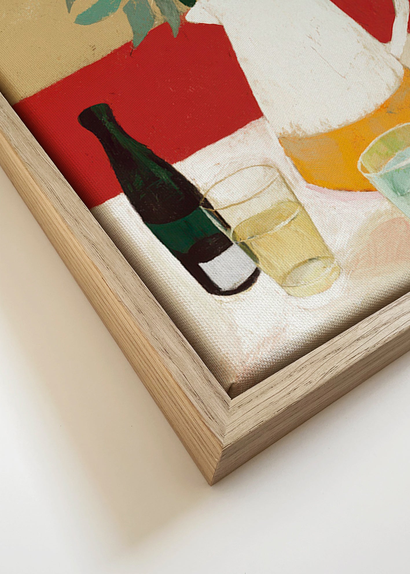 Botanisk plakat med kande og hvide blomster – Canvas detail