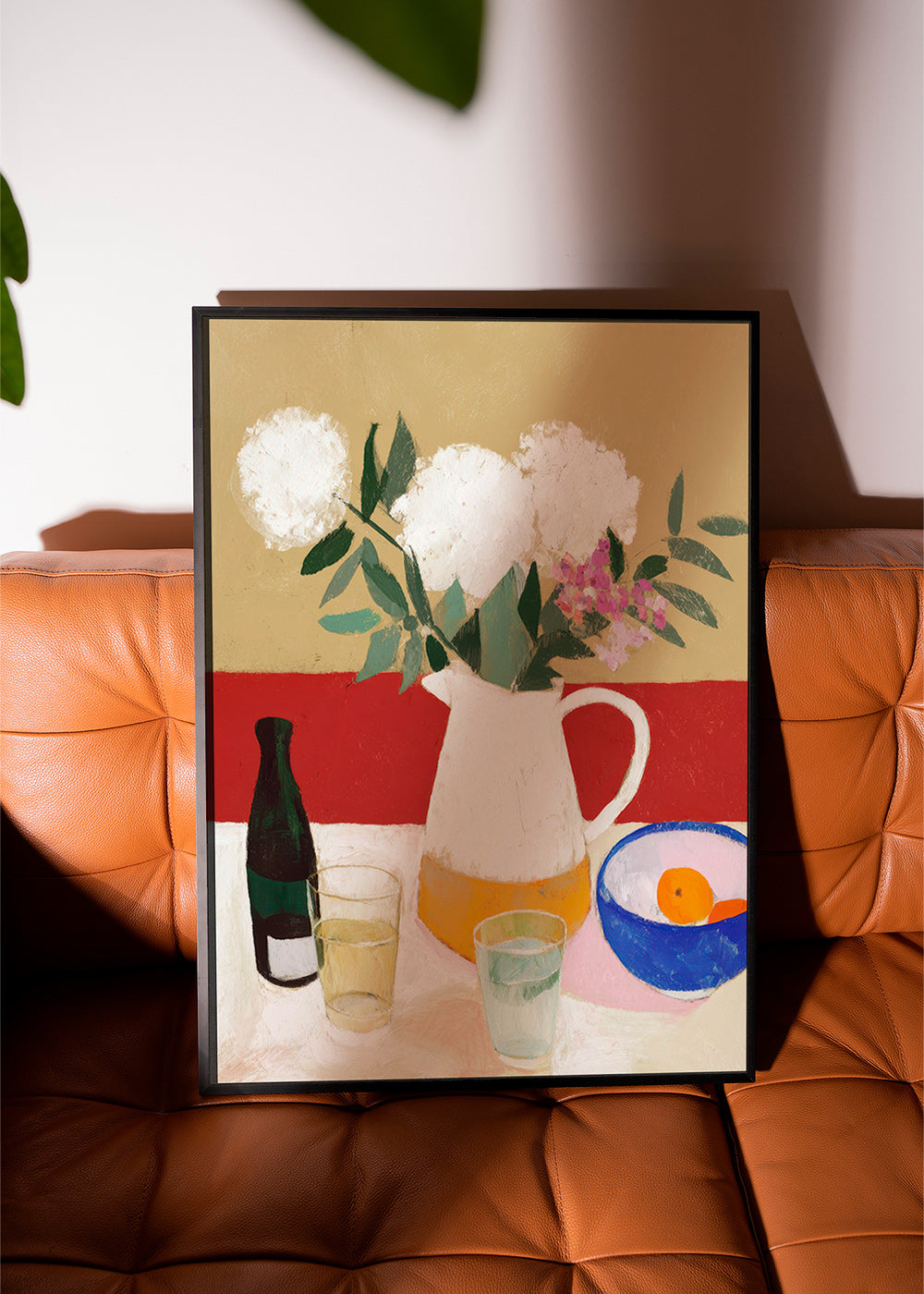 Botanisk plakat med kande og hvide blomster – Product1