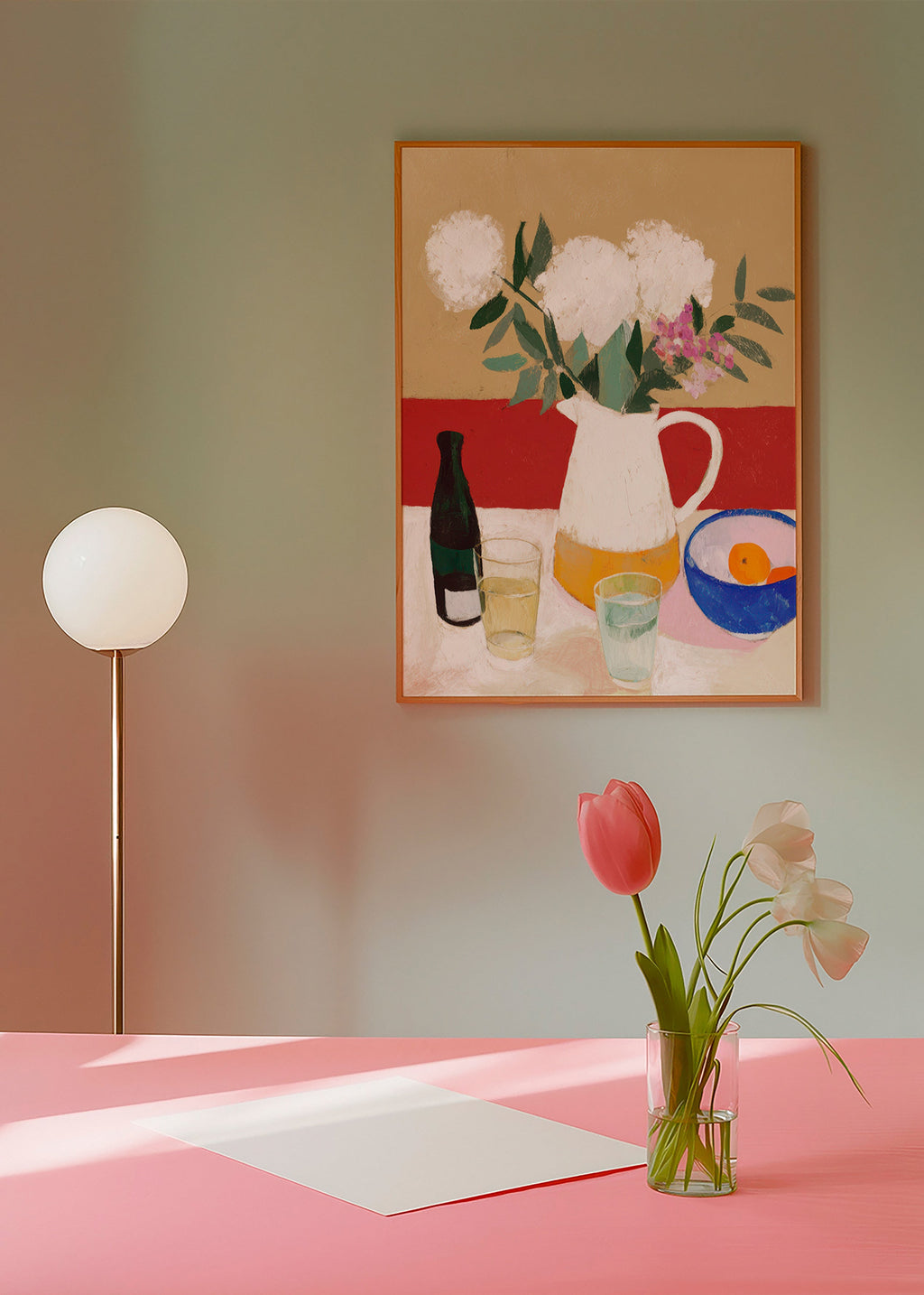 Botanisk plakat med kande og hvide blomster – Product2