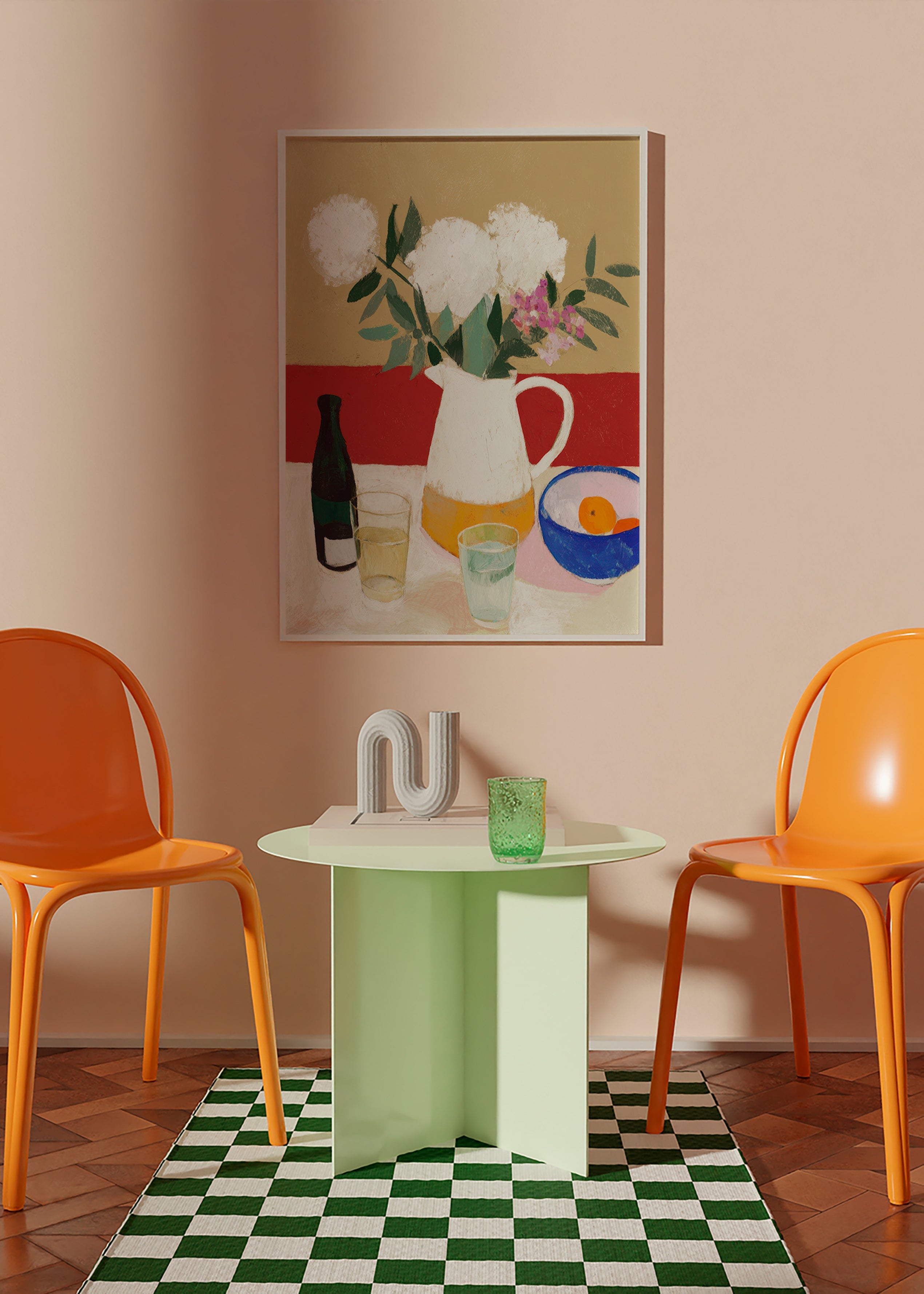 Botanisk plakat med kande og hvide blomster – Product3