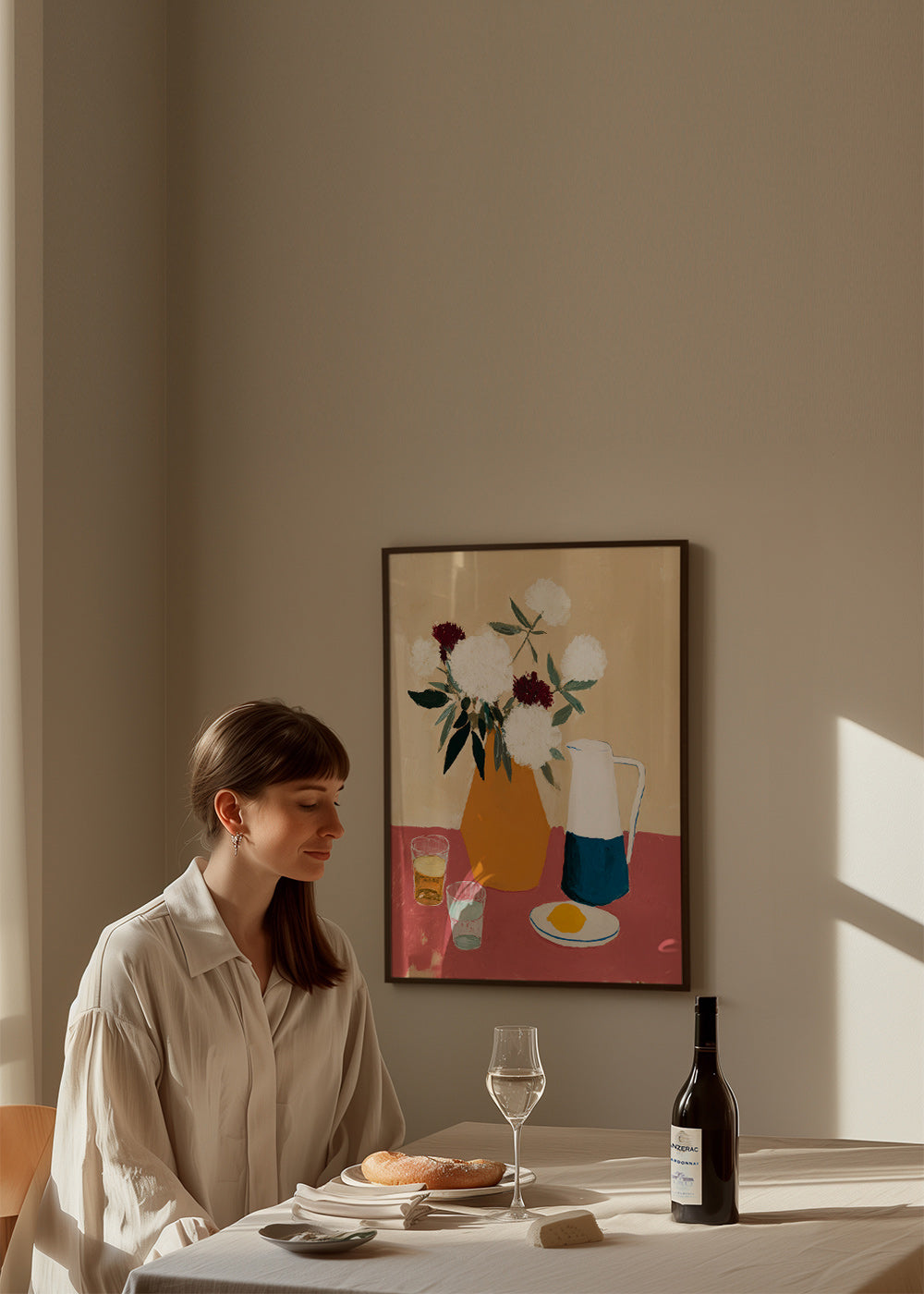 Botanisk plakat med vase og hvide blomster – Product3