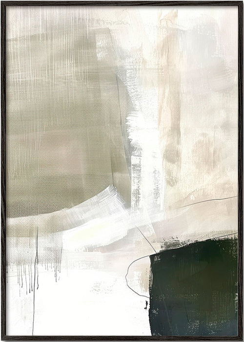 Abstrakt billede i neutrale beige toner – Black Frame
