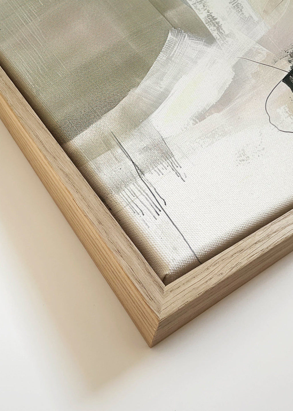 Abstrakt billede i neutrale beige toner – Canvas detail