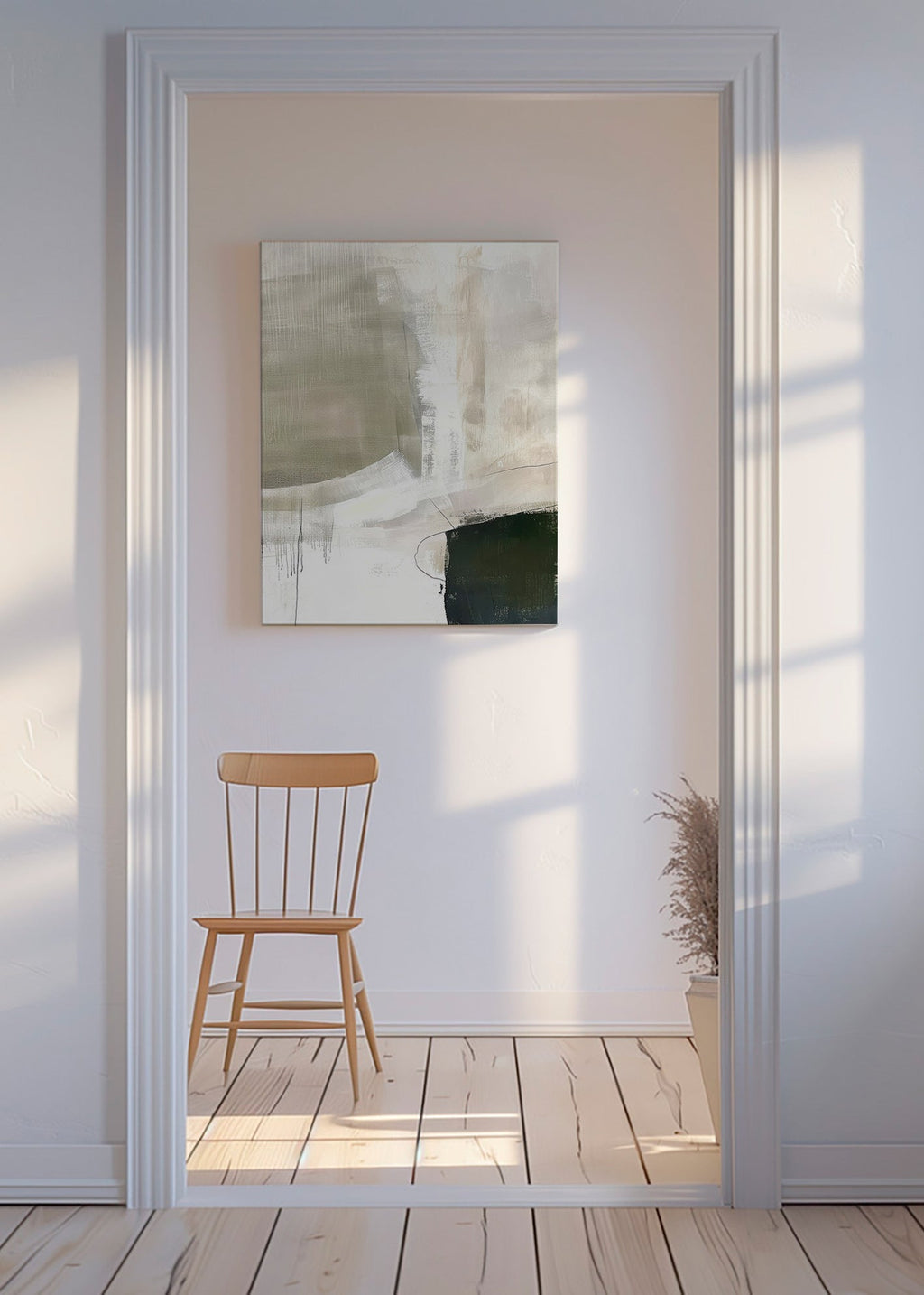 Abstrakt billede i neutrale beige toner – Canvas