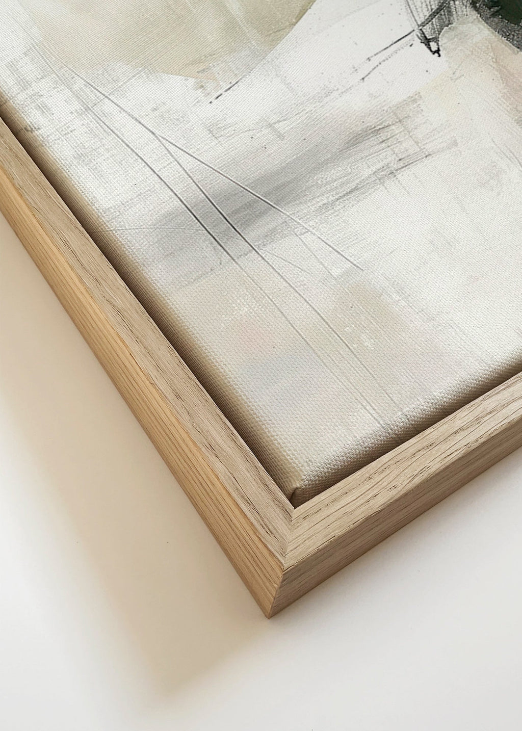 Abstrakt minimalistisk billede med grønt blok – Canvas detail